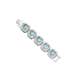 Pet It On Heart-Shaped Rivi?re Necklace Extender - Paraiba Blue