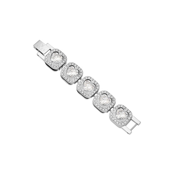 Pet It On Heart-Shaped Rivi?re Necklace Extender - White