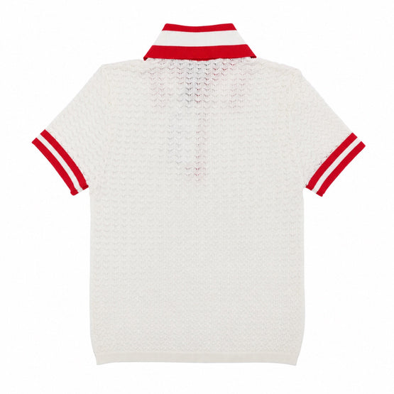 Women Martha Pointelle Polo - White [價格已含稅]