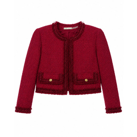 Women Landon Cropped Box Jacket Trim - Red [價格已含稅]