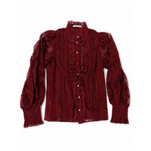 Women Eugenia Mock Neck Lace Dtl Handkerchief Blouse - Red [價格已含稅]