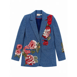 Women Billie Embr Boxy Denim Blazer - Blue [價格已含稅]