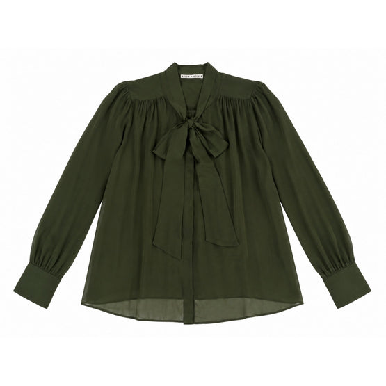 Women Thayer Tie Neck Slouchy Blouse - Green [價格已含稅]