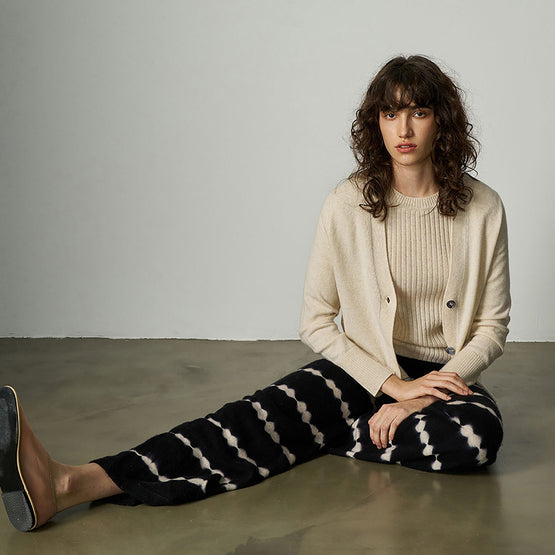 Women 077 Aleger Tie-dye Lounge Pant - Black Lines