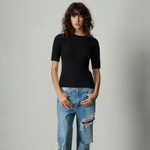 Women 097 Cashmere Short Sleeve - Black