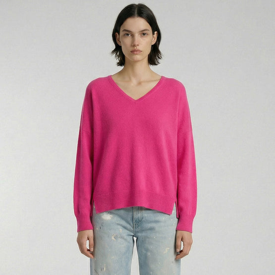 Women N.21 Cashmere Blend Classic V Fpk - Pink Flash