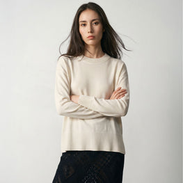 Women N.2122 Fine Knit Summer Sweater - Pearl White