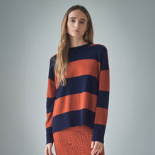 Women N.80 Contrast Stripe Crew - Tamarind