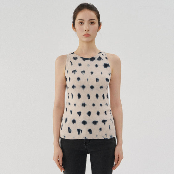 Women N.85d Skinny Dye Rib Tank - Guernica
