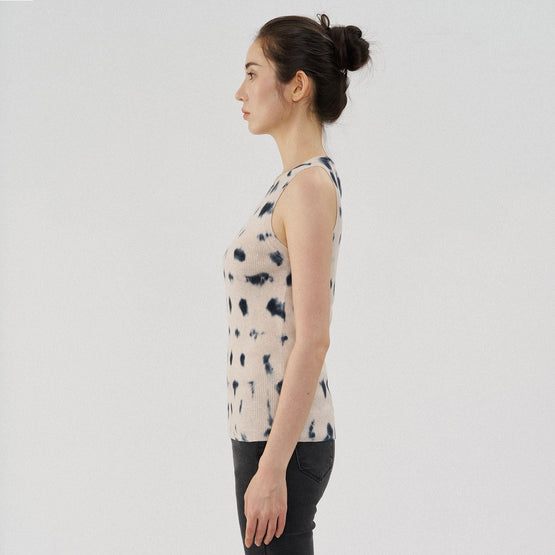 Women N.85d Skinny Dye Rib Tank - Guernica