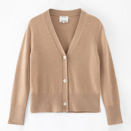 Women N.09 Cashmere Seam Detail Cardi - Tan