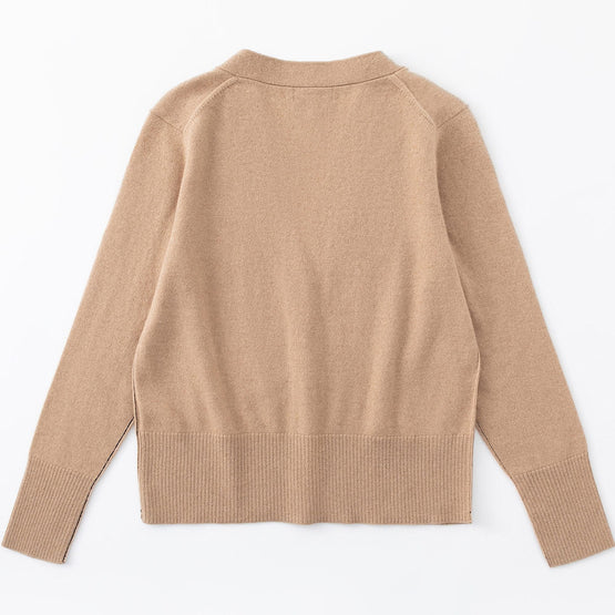 Women N.09 Cashmere Seam Detail Cardi - Tan