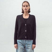 Women 145 Cashmere Seam Detail Cardi - Black