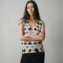 Women 180 Cashmere Dye Low V Tank - Pearl Guernica