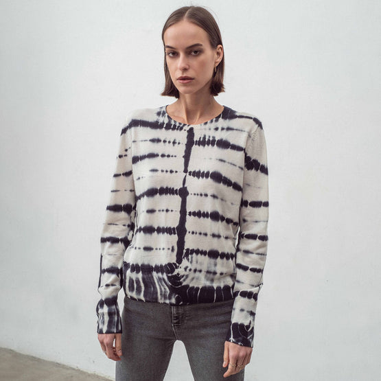 Women N.181 Cashmere Slim Fit Dye Crew - Lead Lines
