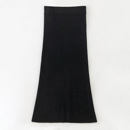Women N.28 Ribbed Slip Skirt - Black