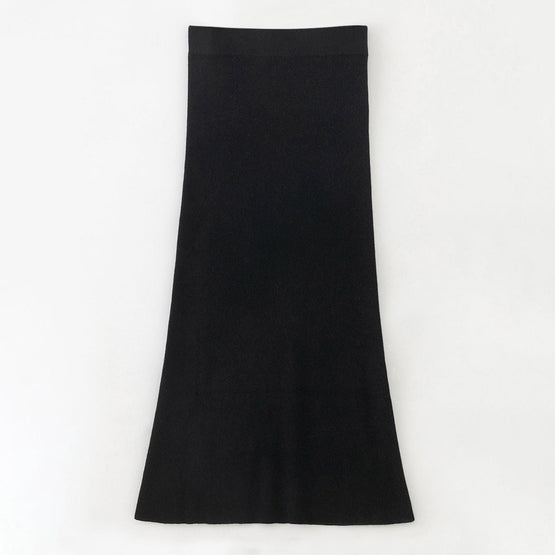Women N.28 Ribbed Slip Skirt - Black
