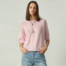 Women 273 Cashmere Featherweight Top - Pearl Pink