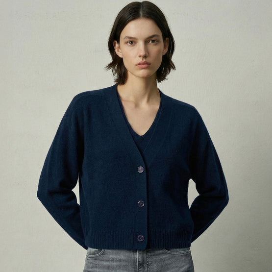 Women 275 Cashmere Featherweight Cardi - French Navy