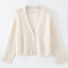 Women 275 Cashmere Featherweight Cardi - Pearl Shell