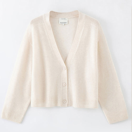 Women 275 Cashmere Featherweight Cardi - Pearl Shell