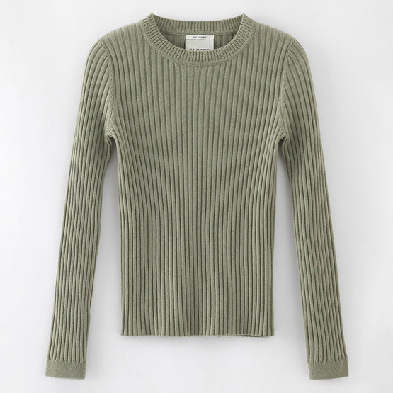 Women N.289 Cashmere Ribbed Long Sleeve Dms - Dark Moss