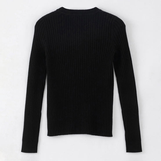 Women N.289 Cashmere Ribbed Long Sleeve - Black