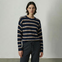 Women 294 Arcadia Ls Stripe Sweater - Navy Stripe