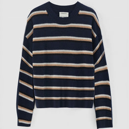 Women 294 Arcadia Ls Stripe Sweater - Navy Stripe