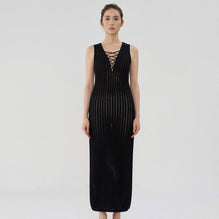 Women N.298 Lace Ribbed Cami Dress - Black