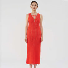 Women N.298 Lace Ribbed Cami Dress - Fire