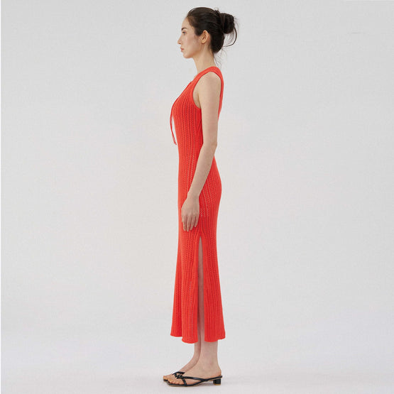 Women N.298 Lace Ribbed Cami Dress - Fire