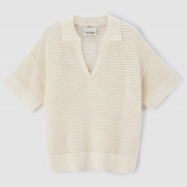 Women N.2305 Open Stitch Polo - Ivory