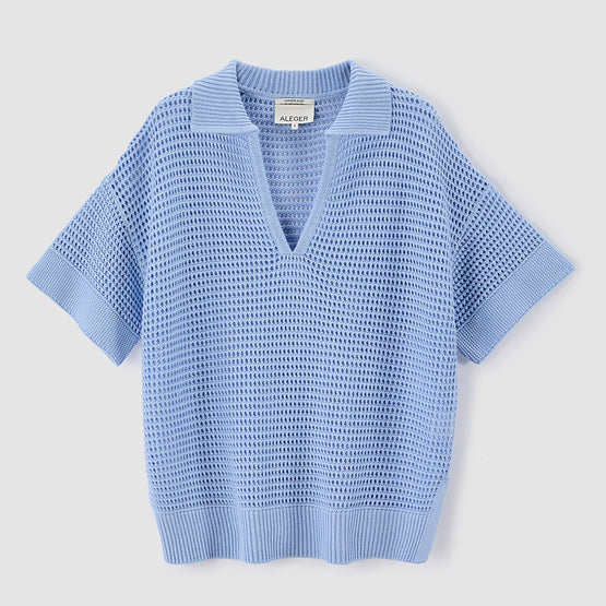 Women N.2305 Open Stitch Polo - Surf