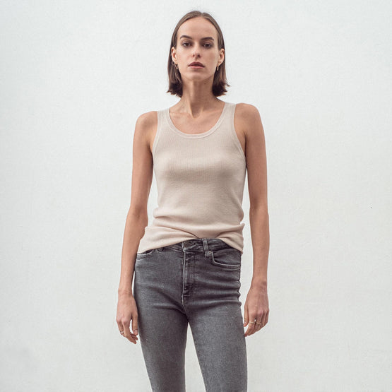 Women N.310 Ribbed Vest - Light Shell