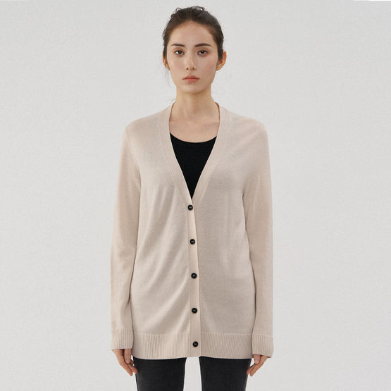 Women N.320 Long Line Cardi - Shell