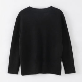 Women N.136 Oversized V Neck - Black