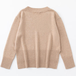 Women N.136 Oversized V Neck - Toffee