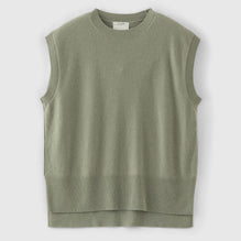 Women N.345 Cashmere Long Line Tank - Dark Moss