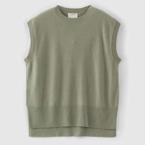 Women N.345 Cashmere Long Line Tank - Dark Moss