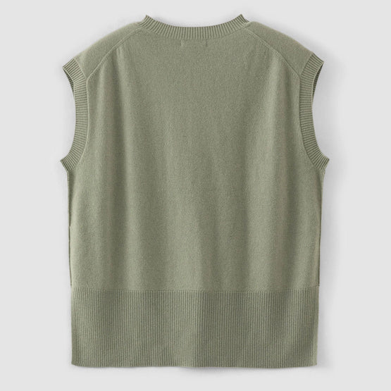 Women N.345 Cashmere Long Line Tank - Dark Moss