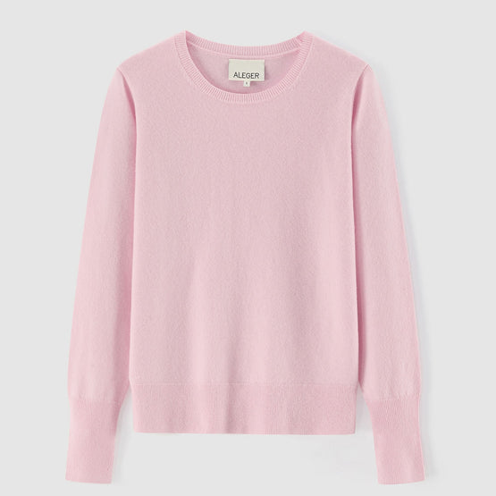 Women 407 Cashmere Classic Crew - Pearl Pink