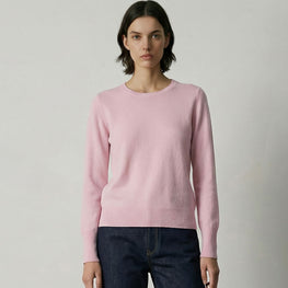 Women 407 Cashmere Classic Crew - Pearl Pink