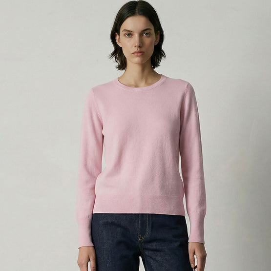 Women 407 Cashmere Classic Crew - Pearl Pink