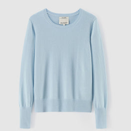Women 407 Cashmere Classic Crew - Whisper Blue