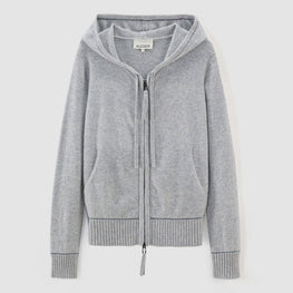 Women 496 Cashmere Blend Weekend Hoody - Polar Grey
