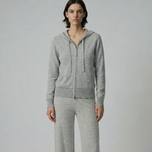 Women 496 Cashmere Blend Weekend Hoody - Polar Grey