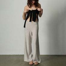 Women 497 Cashmere Blend Side Stitch Pant - Polar Grey