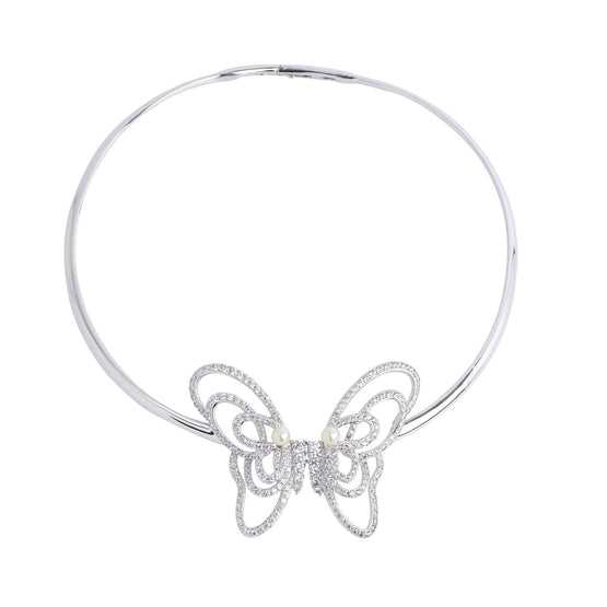 A To Z Brave Butterfly Necklace - Silver
