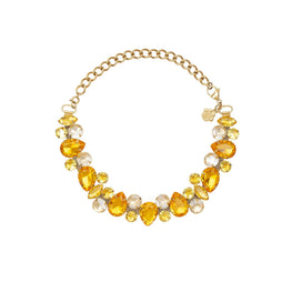 Pet It On Cluster Necklace - Citrine Yellow